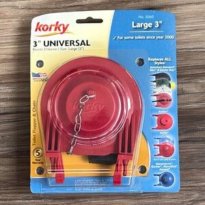 Korky 3060 Universal Toilet Flapper Replaces Most Large 3-Inch Flappers Rubber